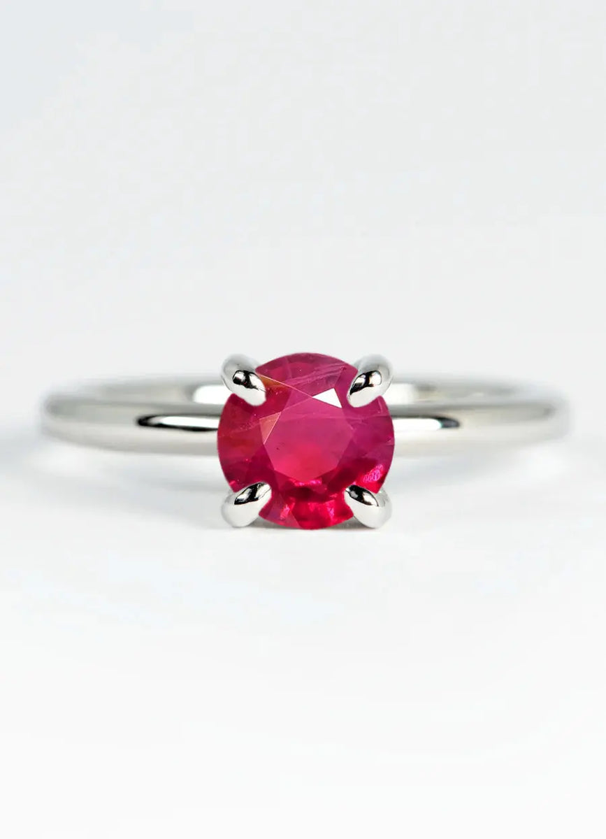 Custom Ruby Solitaire Engagement Rings – James Newman Jewellery