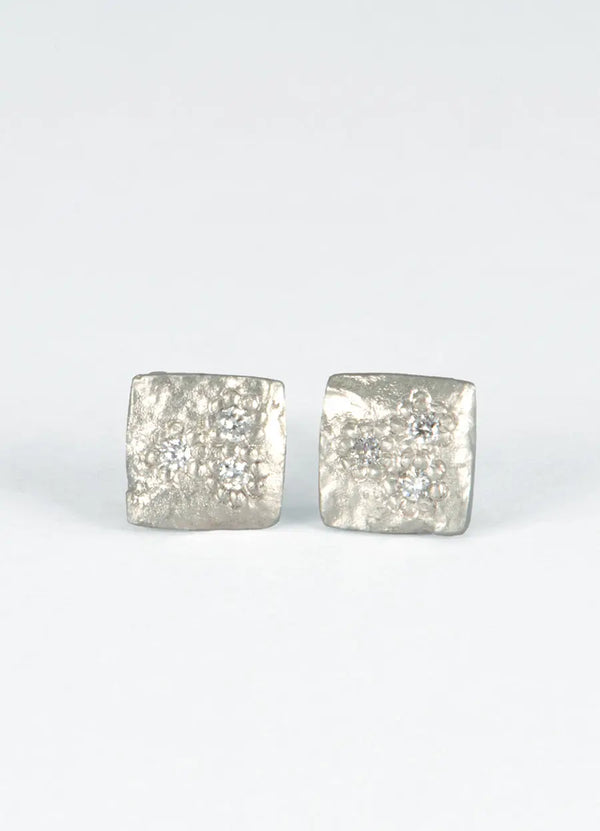 Dainty Square Diamond Flux Studs James Newman Jewellery