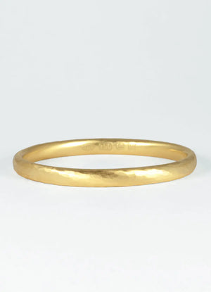 Solid 18ct Gold Hand Forged Oval Bangle James Newman Jewellery