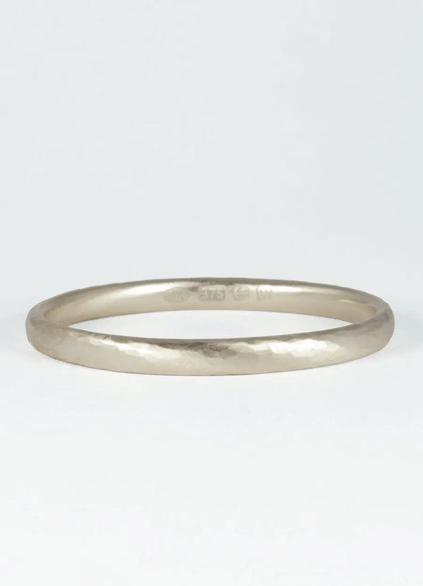 Solid 9ct Gold Hand Forged Oval Bangle James Newman Jewellery