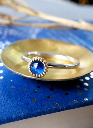 Sapphire Smooth Band Gaia Ring - James Newman Jewellery