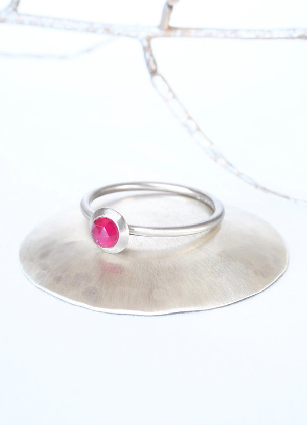 Red Ruby Palladium Ring - James Newman Jewellery