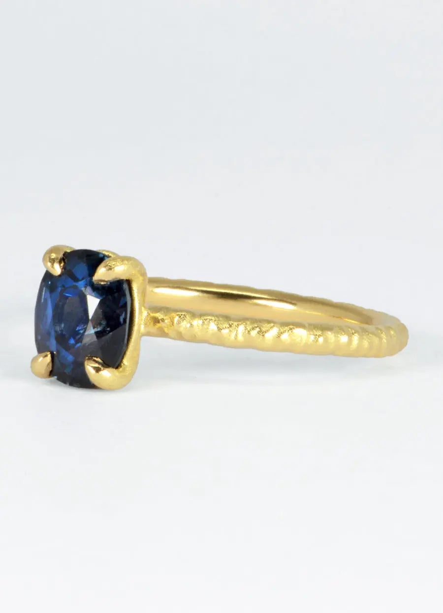 Solitaire blue hotsell sapphire ring