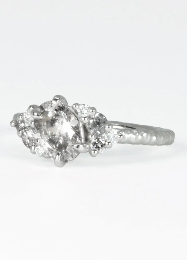 1ct Salt and Pepper Cluster Ring James Newman Jewellery