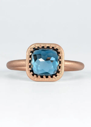 2.3ct London Blue Topaz and Red Gold Ring James Newman Jewellery