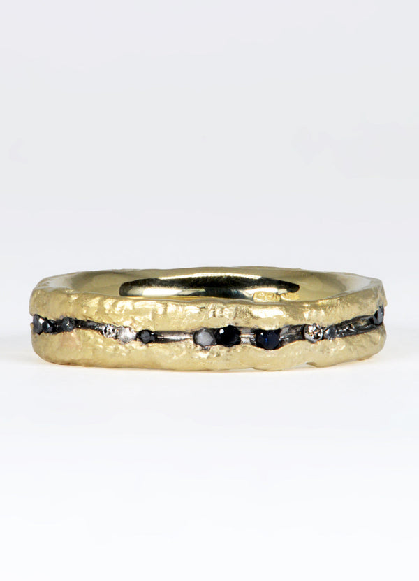 Black, White and Salt & Pepper Diamond Flux Canyon Eternity Ring James Newman Jewellery