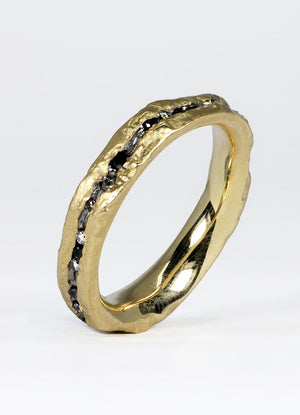 Black, White and Salt & Pepper Diamond Flux Canyon Eternity Ring James Newman Jewellery