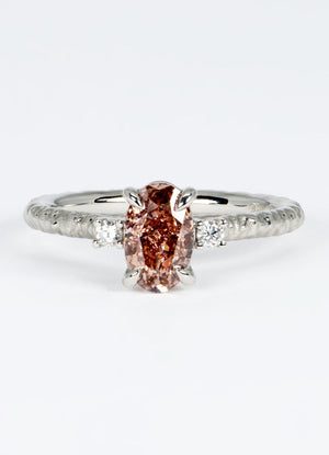 1ct Oval Intense Brown Diamond Ring James Newman Jewellery