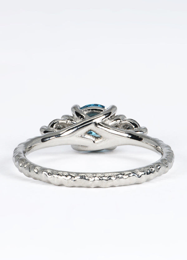 1ct Blue Diamond and Salt & Pepper Diamond Trilogy Ring James Newman Jewellery