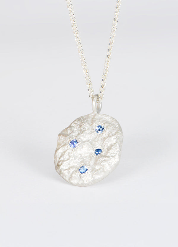 Sapphire Encrusted Silver Flux Pendant James Newman Jewellery