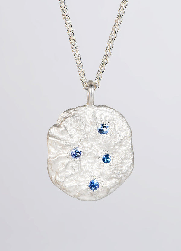 Sapphire Encrusted Silver Flux Pendant James Newman Jewellery