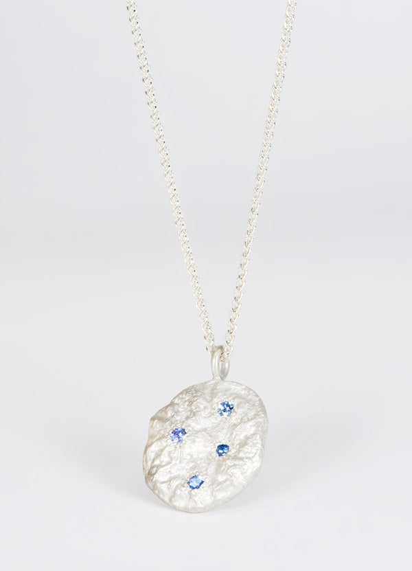 Sapphire Encrusted Silver Flux Pendant James Newman Jewellery