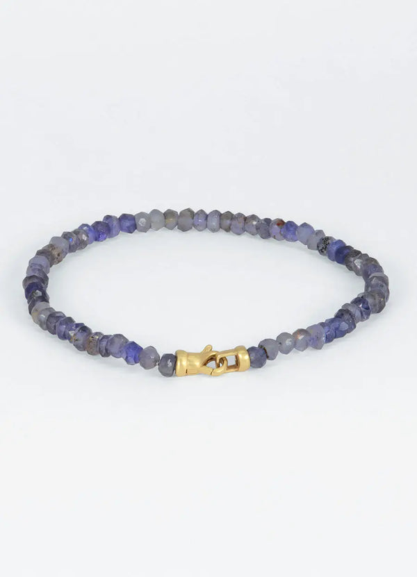 Blue Spinel & 14ct Yellow Gold Bracelet James Newman Jewellery