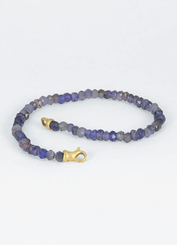 Blue Spinel & 14ct Yellow Gold Bracelet James Newman Jewellery