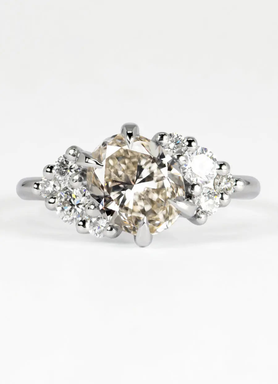 Custom Diamond Cluster Engagement Rings