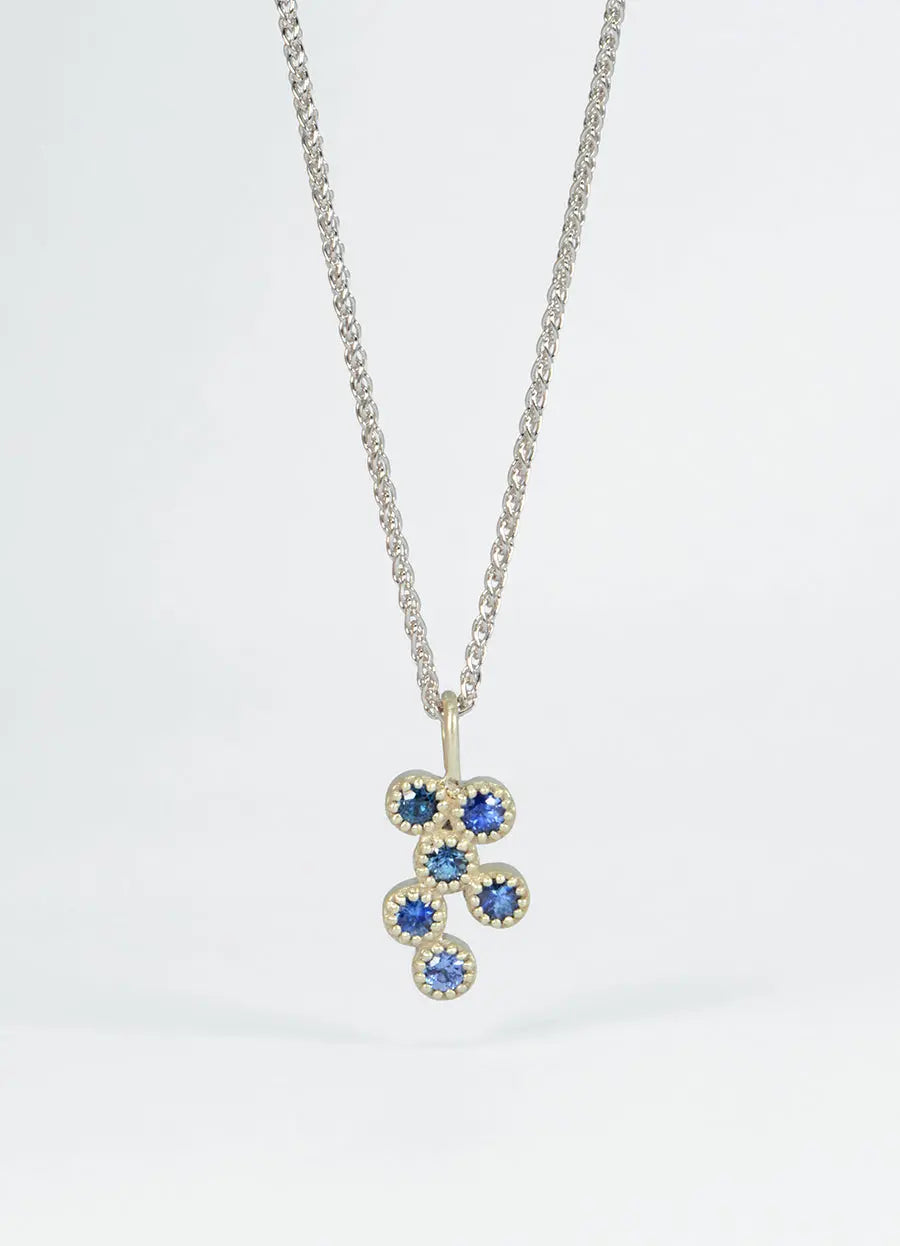 Dainty Sapphire Fiori Cluster Necklace James Newman Jewellery