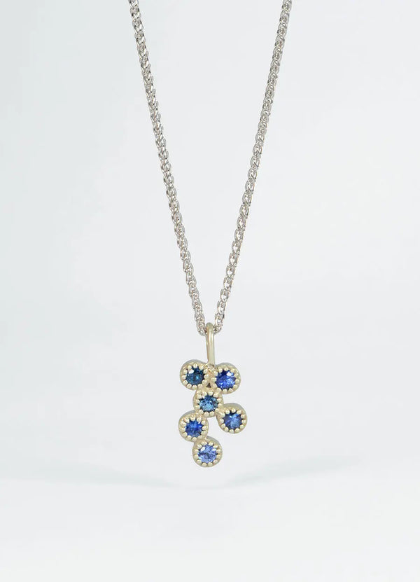 Dainty Sapphire Fiori Cluster Necklace James Newman Jewellery