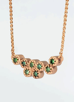 Fiori Green Diamond Pendant - James Newman Jewellery