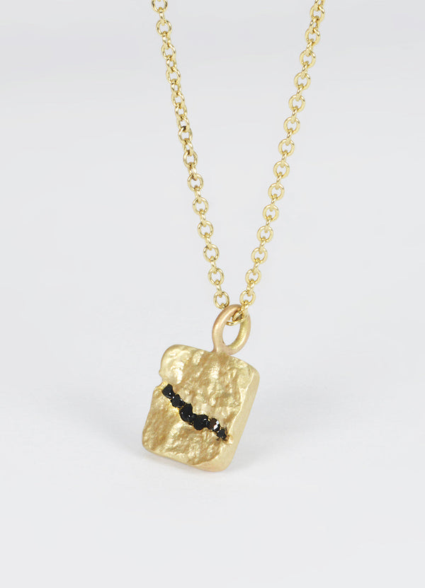 Black Diamond Fissure Square Flux Pendant James Newman Jewellery