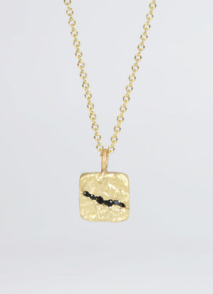 Black Diamond Fissure Square Flux Pendant James Newman Jewellery