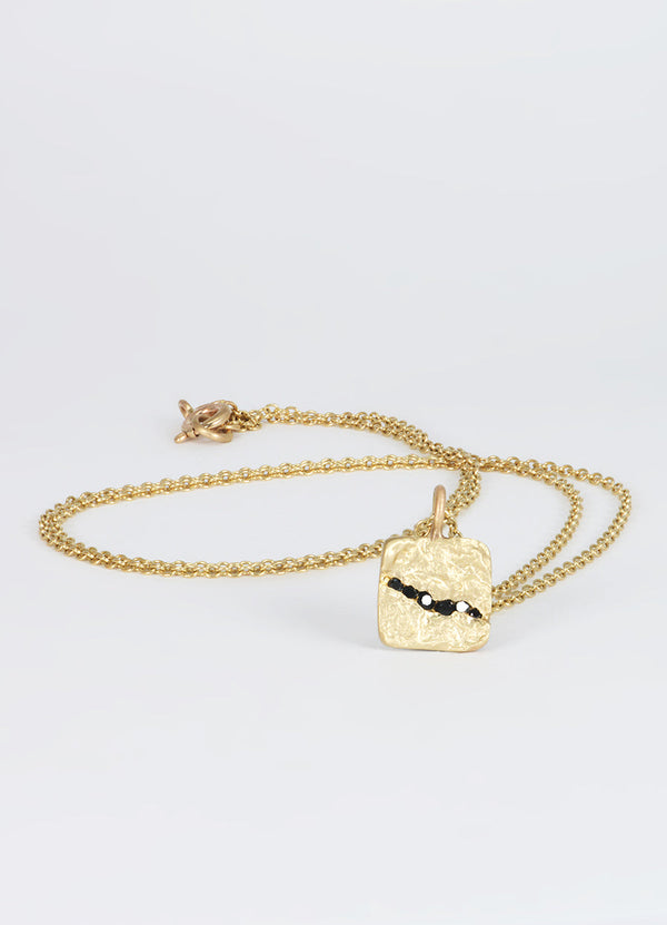 Black Diamond Fissure Square Flux Pendant James Newman Jewellery
