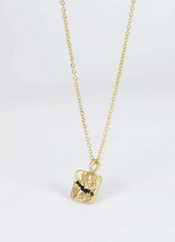 Black Diamond Fissure Square Flux Pendant James Newman Jewellery