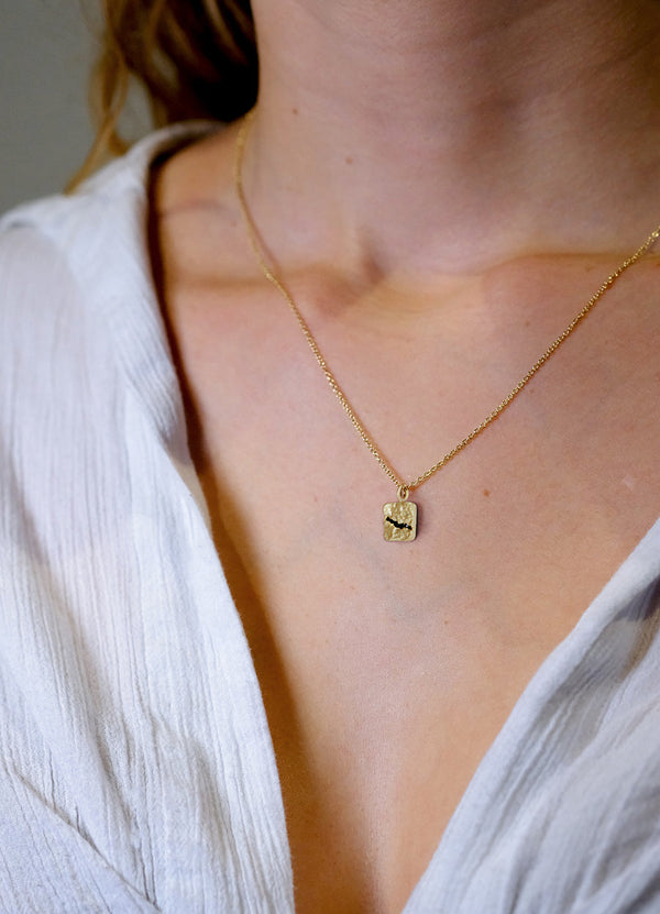 Black Diamond Fissure Square Flux Pendant James Newman Jewellery