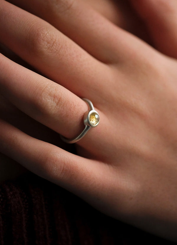 67pt Golden Cabochon Diamond Signet Ring James Newman Jewellery