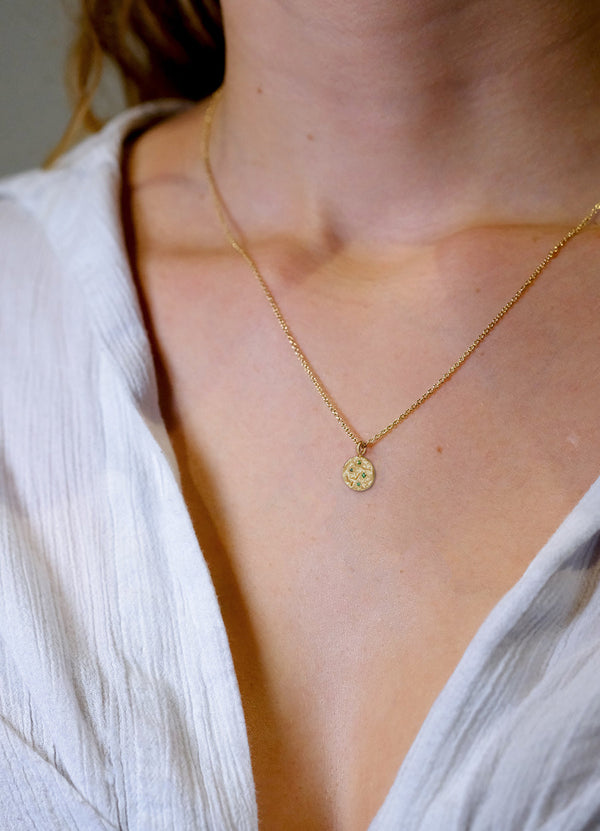 Green Diamond Medium Round Flux Pendant James Newman Jewellery