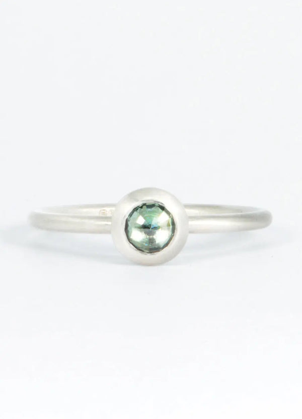 Green Sapphire Palladium Ring James Newman Jewellery
