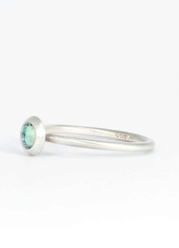 Green Sapphire Palladium Ring James Newman Jewellery