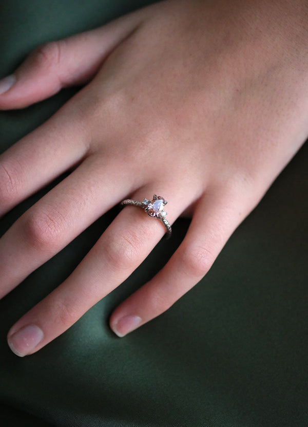 1ct Oval Pinkish-Brown Diamond Ring James Newman Jewellery