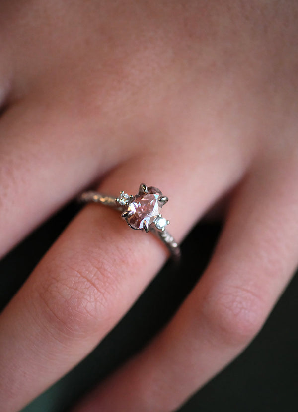 1ct Oval Pinkish-Brown Diamond Ring James Newman Jewellery