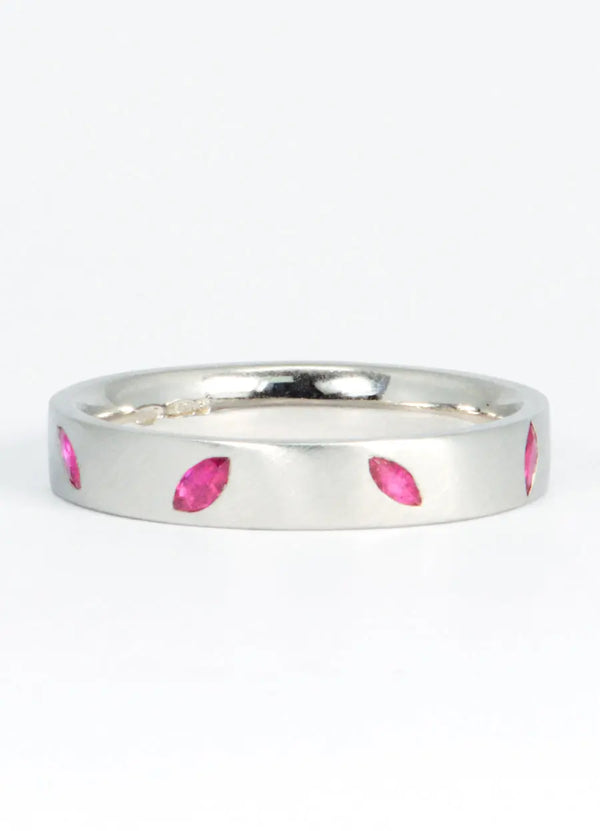 Marquise Ruby and Palladium Eternity Ring James Newman Jewellery