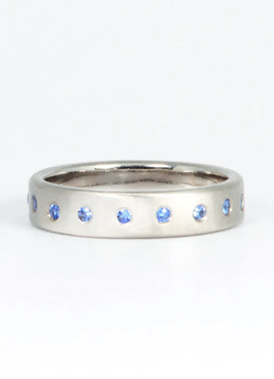 Palladium and Blue Sapphire Eternity Ring James Newman Jewellery