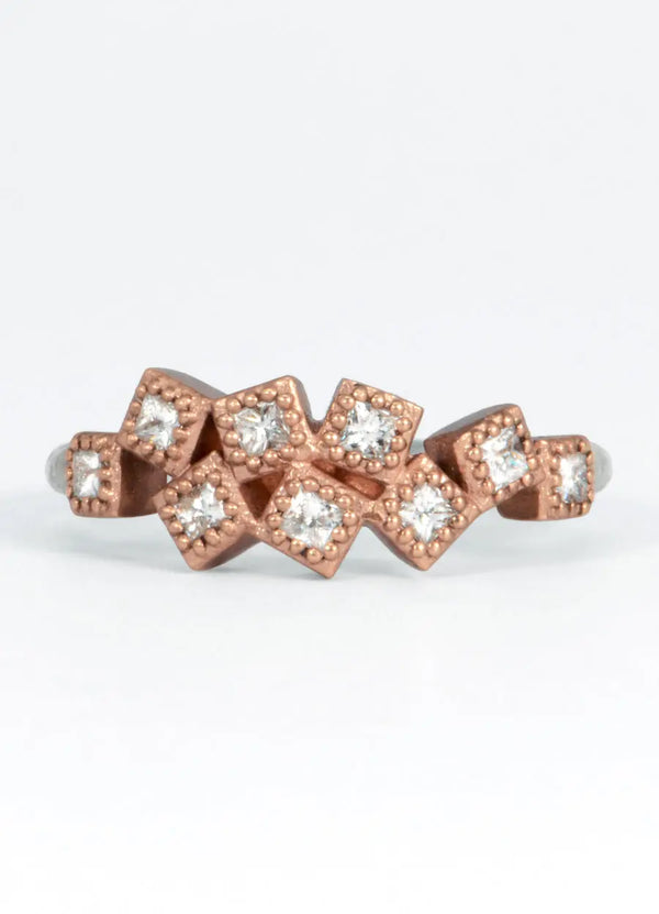 Princess Cut Diamond Fiori Cluster Ring James Newman Jewellery
