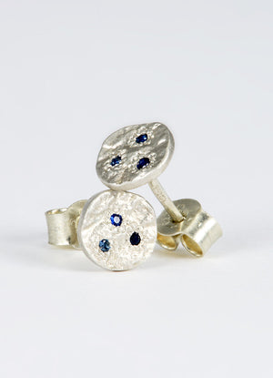 Dainty Round Sapphire Flux Studs James Newman Jewellery
