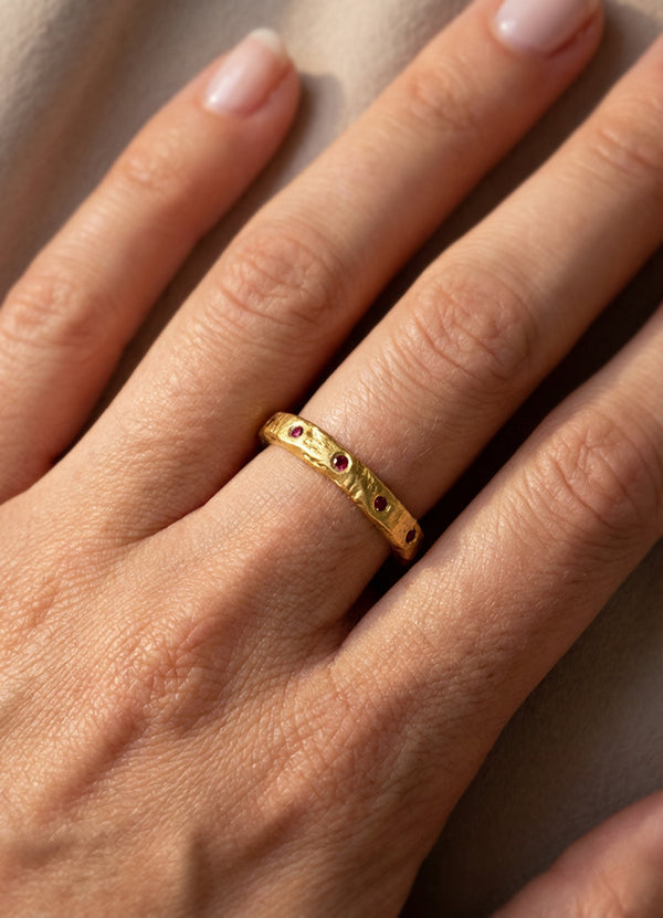 4.5mm Flux Blue Diamond Scatter Ring James Newman Jewellery