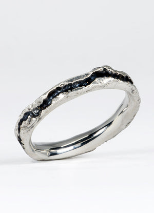 Oxidised Canyon Silver Flux Ring James Newman Jewellery