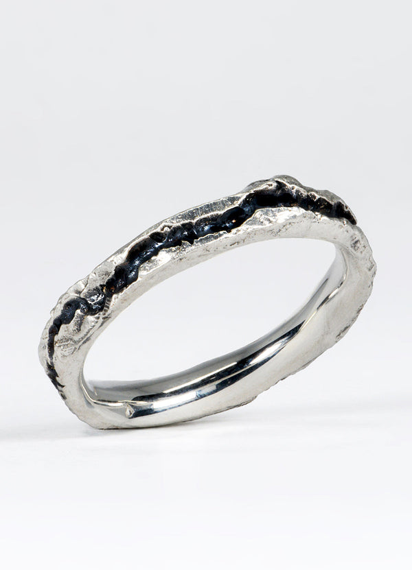 Oxidised Canyon Silver Flux Ring James Newman Jewellery