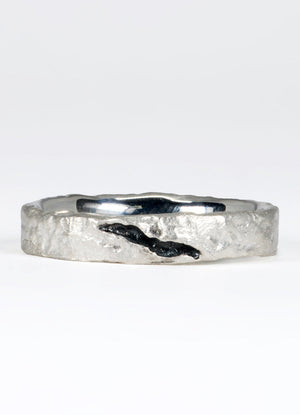 Oxidised Fissure Silver Flux Ring James Newman Jewellery