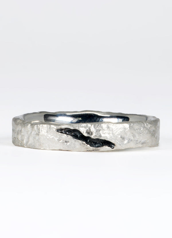 Oxidised Fissure Silver Flux Ring James Newman Jewellery