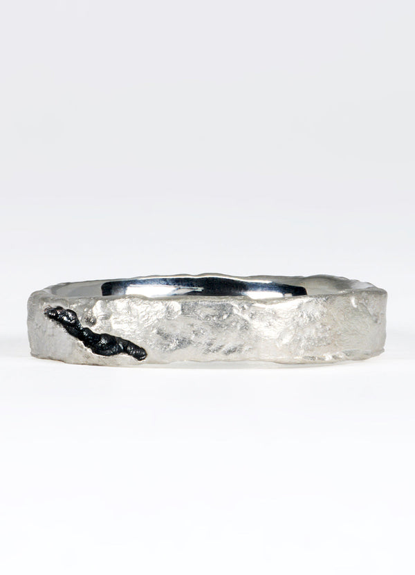 Oxidised Fissure Silver Flux Ring James Newman Jewellery