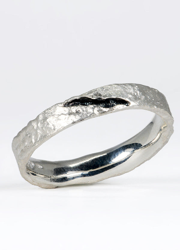 Oxidised Fissure Silver Flux Ring James Newman Jewellery