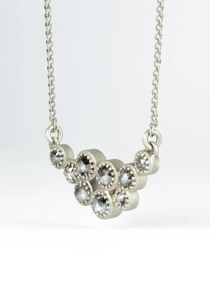 Salt and Pepper Diamond Fiori Cluster Necklace James Newman Jewellery