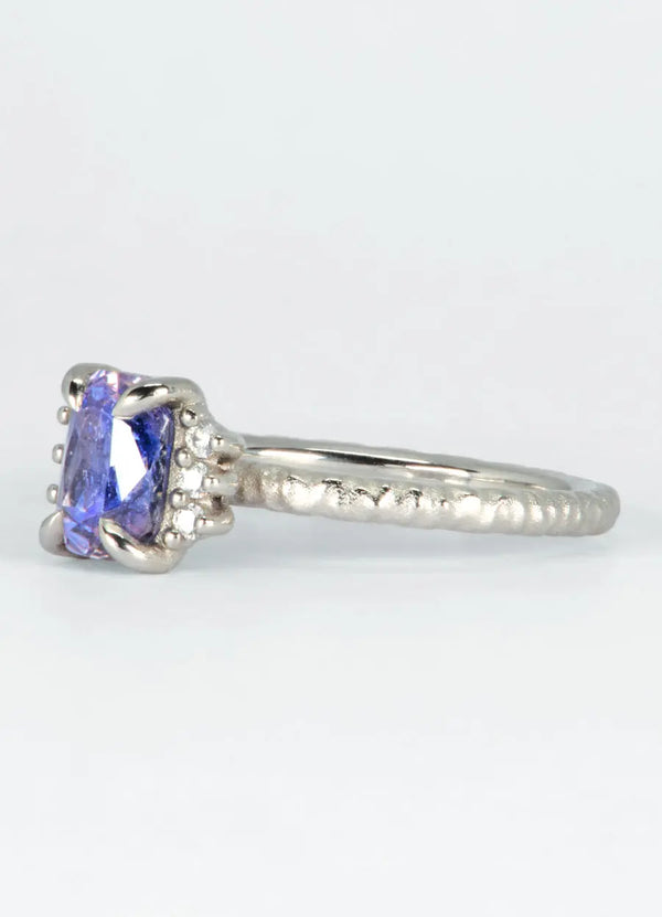 2.17ct Madagascan Sapphire and White Diamond Ring - James Newman Jewellery