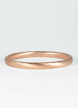 Solid 9ct Gold Hand Forged Oval Bangle James Newman Jewellery