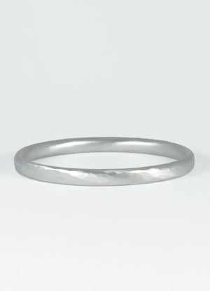 Solid Platinum Hand Forged Oval Bangle James Newman Jewellery