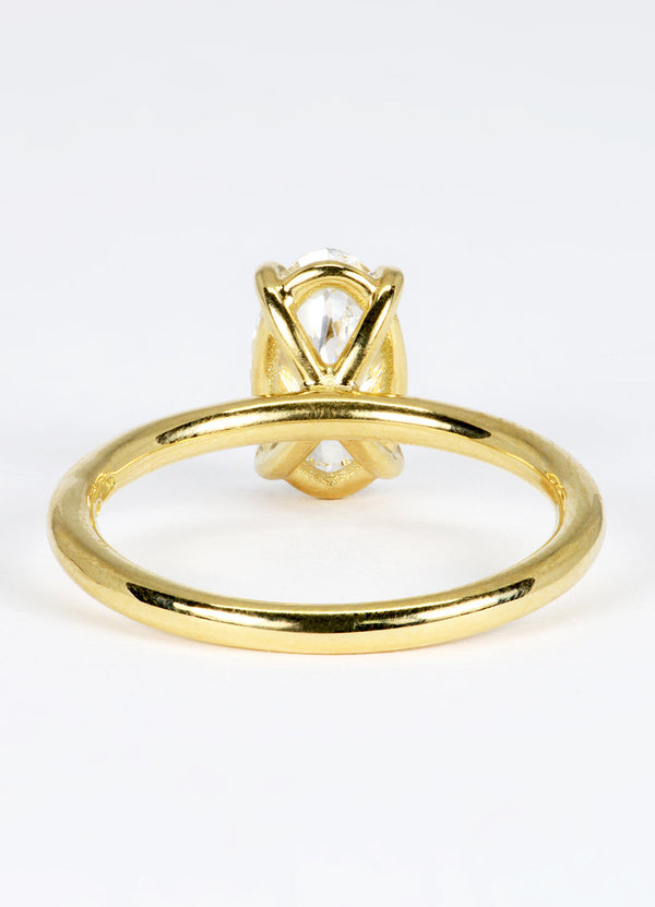 1.55ct Elongated Oval Diamond Solitaire Ring James Newman Jewellery