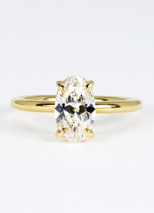 1.55ct Elongated Oval Diamond Solitaire Ring James Newman Jewellery